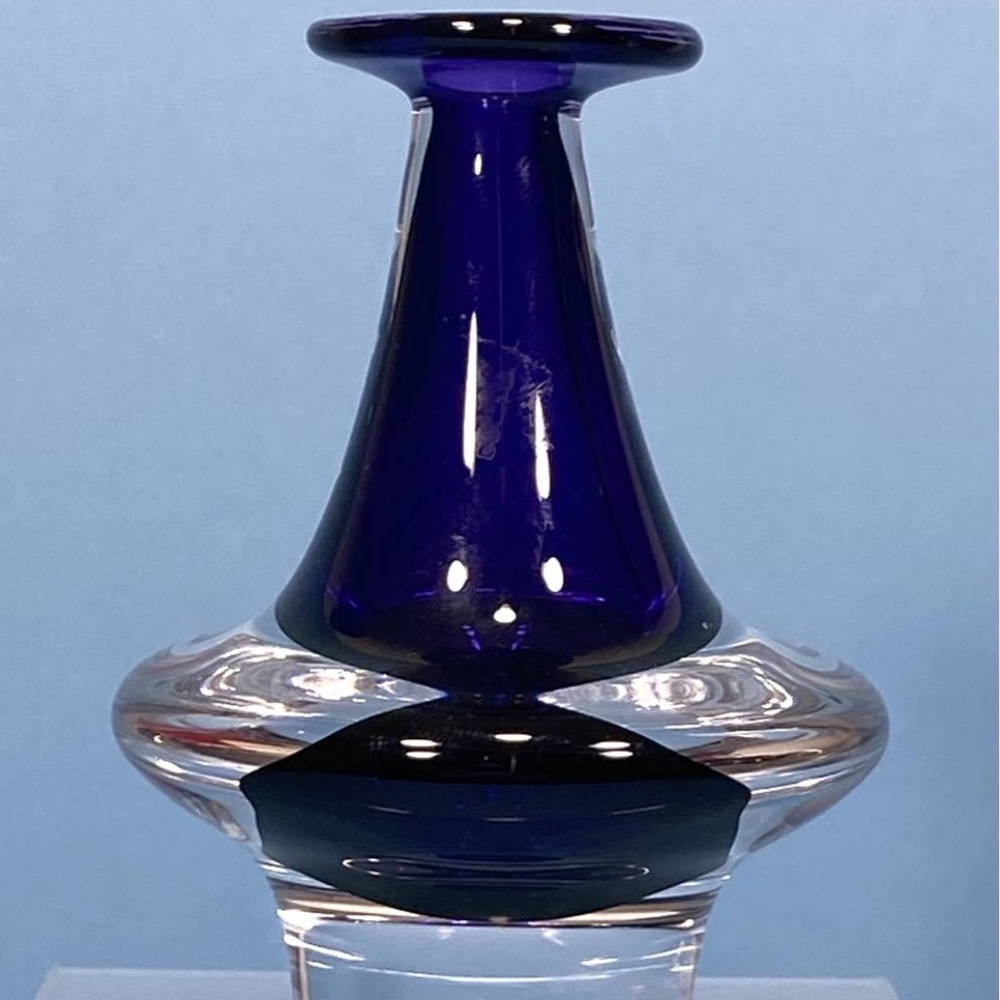 Jan Benda Canada Glass Cobalt Blue & Clear Small Oil Diffusers / Burners